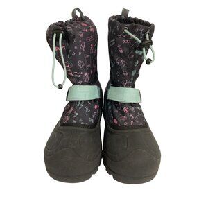 Northside Frosty XT Kids Size 5 Black Teal Insulated Winter snow Boots shoes